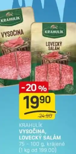 Flop Krahulík vysočina, lovecký salám nabídka