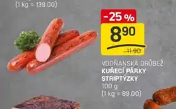 Flop Vodňanská drůbež kuřecí párky striptýzky nabídka