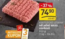 Flop Kostelecké uzeniny mělněné maso vepřové nabídka