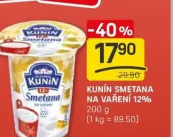 Flop Kunin smetana na vaření 12% nabídka