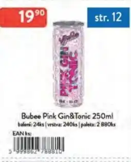 Qanto Bubee Pink Gin&Tonic nabídka