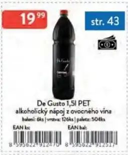 Qanto De Gusto PET alkoholický nápoj z ovocného vina nabídka