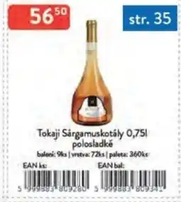 Qanto Tokaji Sárgamuskotály polosladké nabídka