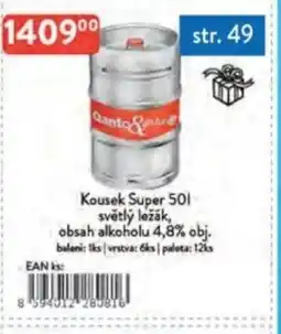 Qanto Kousek Super světlý ležák, obsah alkoholu 4,8% obj. nabídka