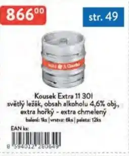 Qanto Kousek Extra 11 světlý ležák, obsah alkoholu 4,6% obj. nabídka