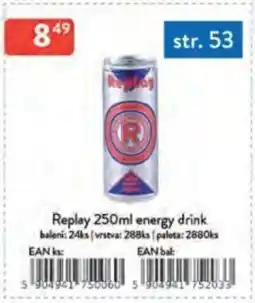 Qanto Replay energy drink nabídka