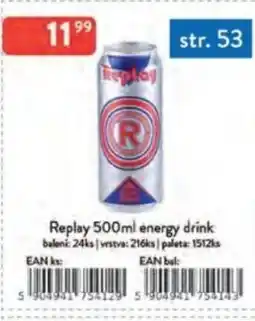 Qanto Replay energy drink nabídka