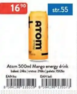 Qanto Atom Mango energy drink nabídka