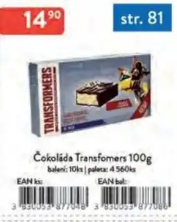 Qanto Čokoláda Transfomers nabídka