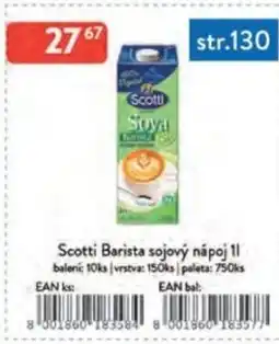 Qanto Scotti Barista sojový nápoj nabídka