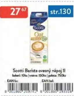 Qanto Scotti Barista ovesný nápoj nabídka