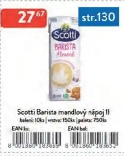 Qanto Scotti Barista mandlový nápoj nabídka