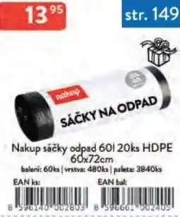 Qanto Nakup sáčky odpad 60l HDPE nabídka