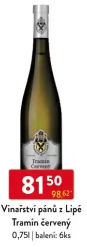 Qanto Vinařství pánů z Lipé Tramín červený nabídka