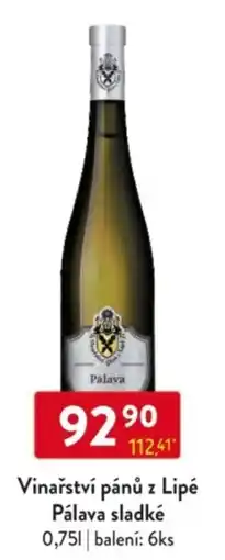 Qanto Vinařství pánů z Lipé Pálava sladké nabídka