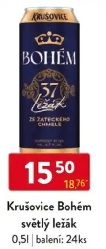 Qanto Krušovice Bohém světlý ležák nabídka