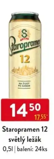 Qanto Staropramen 12 světlý ležák nabídka
