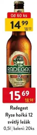 Qanto Radegast Ryze hořká 12 světlý ležák nabídka