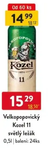 Qanto Velkopopovický Kozel 11 světlý ležák nabídka