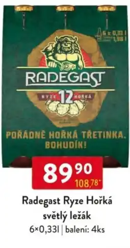 Qanto Radegast Ryze Hořká světlý ležák nabídka