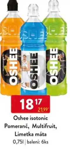 Qanto Oshee isotonic Pomeranč, Multifruit, Limetka máta nabídka