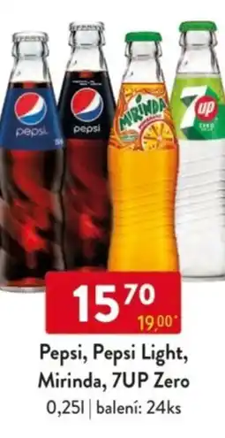 Qanto Pepsi, Pepsi Light, Mirinda, 7UP Zero nabídka