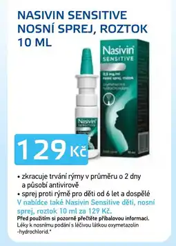 Lékárna AGEL Nasivin Sensitive nosní sprej, roztok nabídka