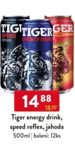 Qanto Tiger energy drink, speed reflex, jahoda nabídka