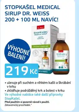 Lékárna AGEL Stopkašel medical sirup Dr. Weiss 200+ 100 ml navíc! nabídka