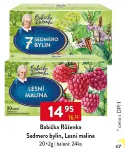 Qanto Babička Růženka Sedmero bylin, Lesní malina nabídka