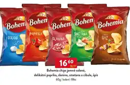 Qanto Bohemia chips jemně solené, delikátní paprika, slanina, smetana a cibule, špíz nabídka