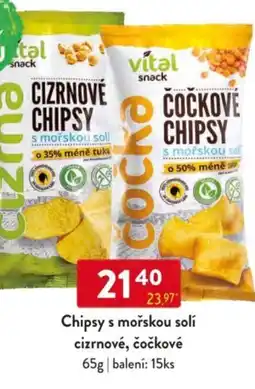 Qanto Chipsy s mořskou solí cizrnové, čočkové nabídka