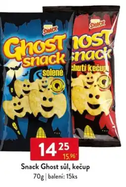 Qanto Snack Ghost sůl, kečup nabídka