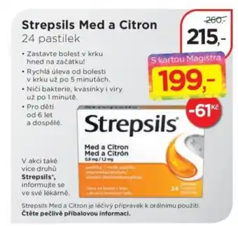 Magistra lékárny Strepsils Med a Citron nabídka