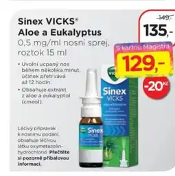 Magistra lékárny Sinex VICKS Aloe a Eukalyptus nabídka