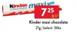 Qanto Kinder maxi chocolate nabídka