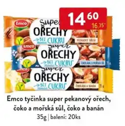Qanto Emco tyčinka super pekanový ořech, čoko a mořská sůl, čoko a banán nabídka