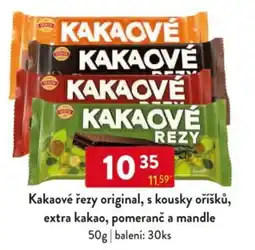 Qanto Kakaové řezy original, s kousky oříšků, extra kakao, pomeranč a mandle nabídka
