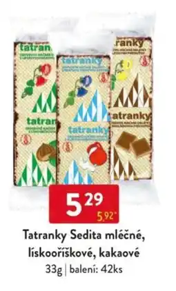 Qanto Tatranky Sedita mléčné, lískooříškové, kakaové nabídka