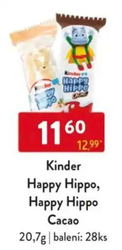 Qanto Kinder Happy Hippo, Happy Hippo Cacao nabídka