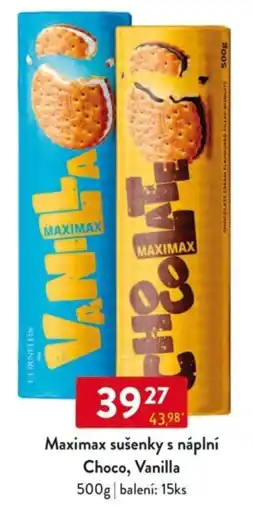 Qanto Maximax sušenky s náplní Choco, Vanilla nabídka