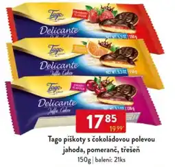 Qanto Tago piškoty s čokoládovou polevou jahoda, pomeranč, třešeň nabídka