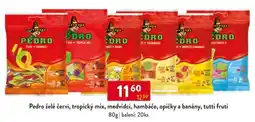 Qanto Pedro želé červi, tropický mix, medvídci, hambáče, opičky a banány, tutti fruti nabídka
