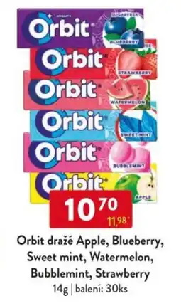 Qanto Orbit dražé Apple, Blueberry, Sweet mint, Watermelon, Bubblemint, Strawberry nabídka
