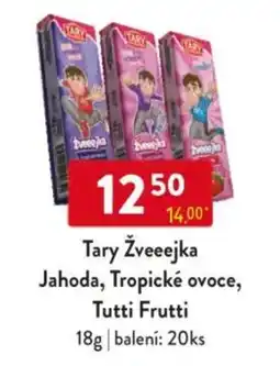 Qanto Tary Žveeejka Jahoda, Tropické ovoce, Tutti Frutti nabídka