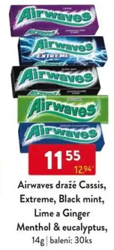 Qanto Airwaves dražé Cassis, Extreme, Black mint, Lime a Ginger Menthol & eucalyptus, nabídka