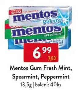 Qanto Mentos Gum Fresh Mint, Spearmint, Peppermint nabídka