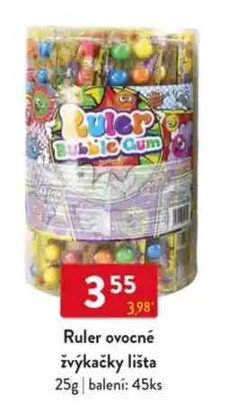 Qanto Ruler ovocné žvýkačky lišta nabídka