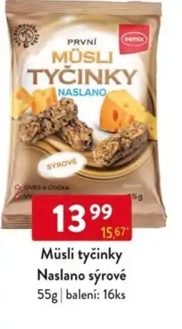 Qanto Müsli tyčinky Naslano sýrové nabídka