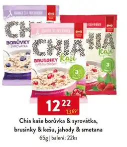 Qanto Chia kaše borůvka & syrovátka, brusinky & kešu, jahody & smetana nabídka